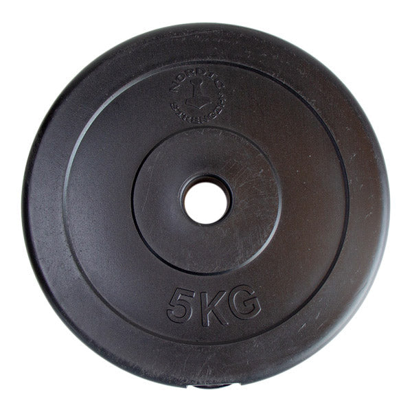 Weight plates in plastic &amp; cement (2 x 5 kg)