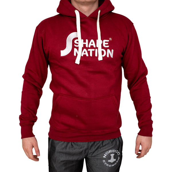 Hoodie heavy style - Shapenation (Ruby red/Embroidery logo) - Shapenation.com