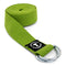 Yoga belt with a metal D-ring - Green