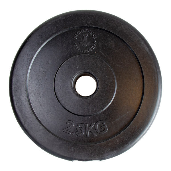 Weight plates in plastic &amp; cement (2 x 2.5 kg)