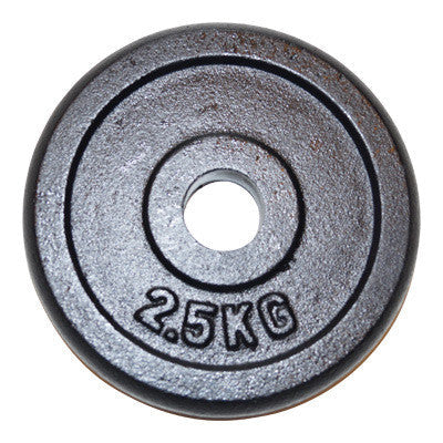Vægtskive i jern - 2,5 kg. 30 mm 